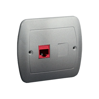 AKORD gniazdo komputerowe pojedyncze RJ45 kat. 5e, aluminium met. [14]
