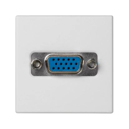 Płytka K45 złącza VGA (D-Sub 15) 45x45mm + wkład; zac.śrub. biała