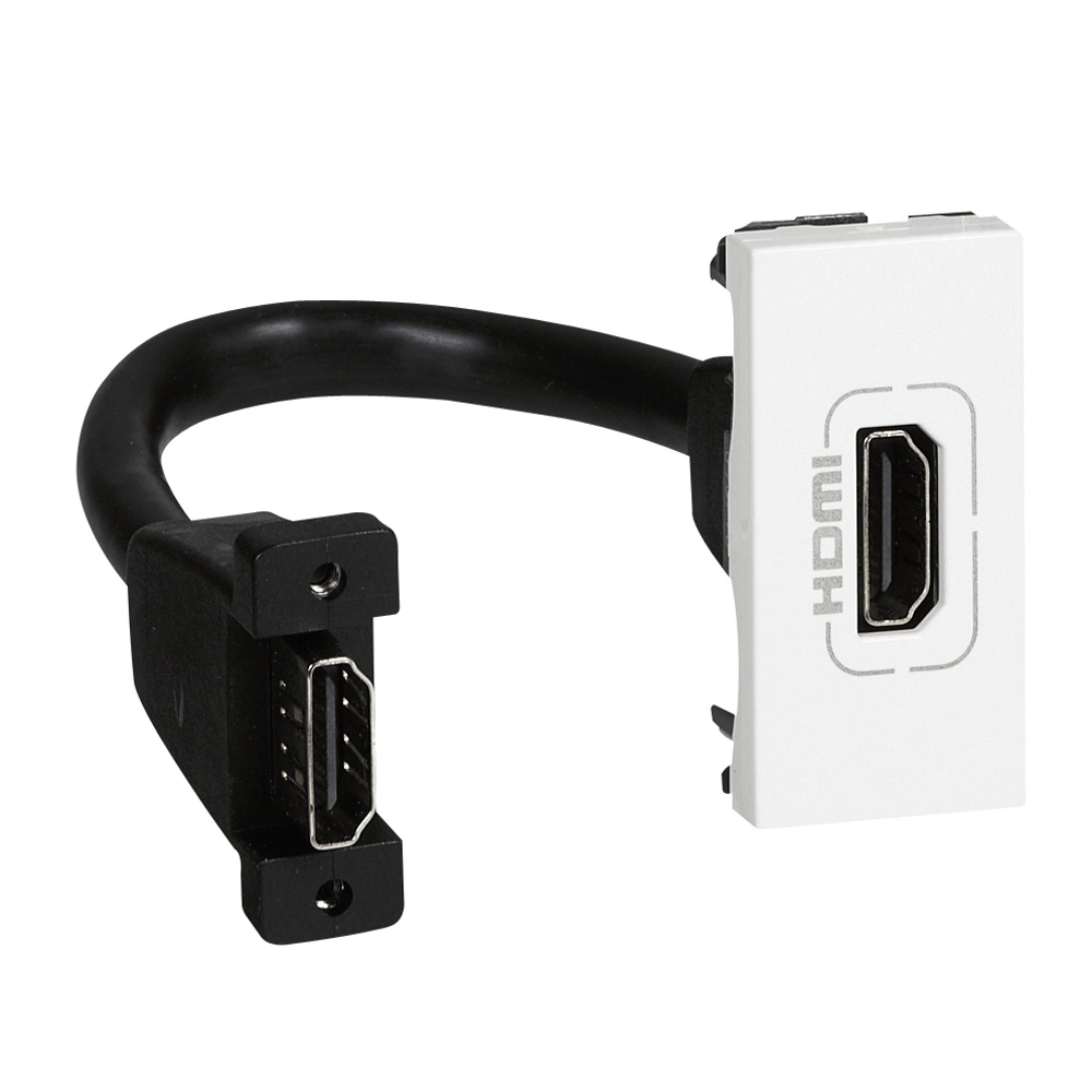 GNIAZDO HDMI TYPU A Z PRZEWODEM BIAŁY