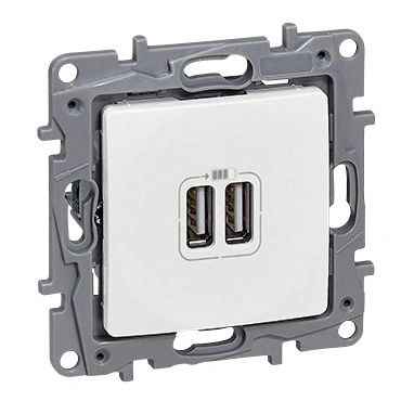 NILOE GNIAZDO 2 x USB BIAŁE (ładowarka)