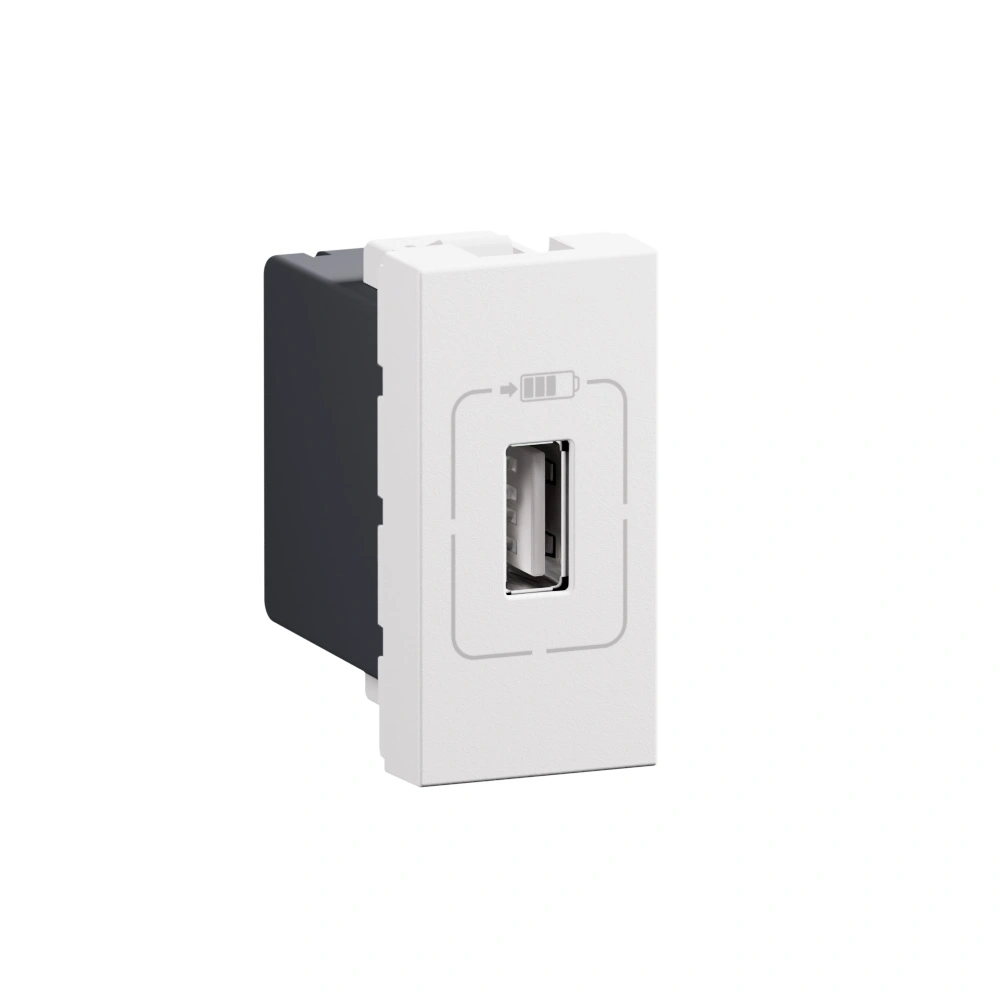 MOSAIC - GNIAZDO ZASILAJĄCE1 X USB 5 V 750 MA - BIAŁY, Legrand