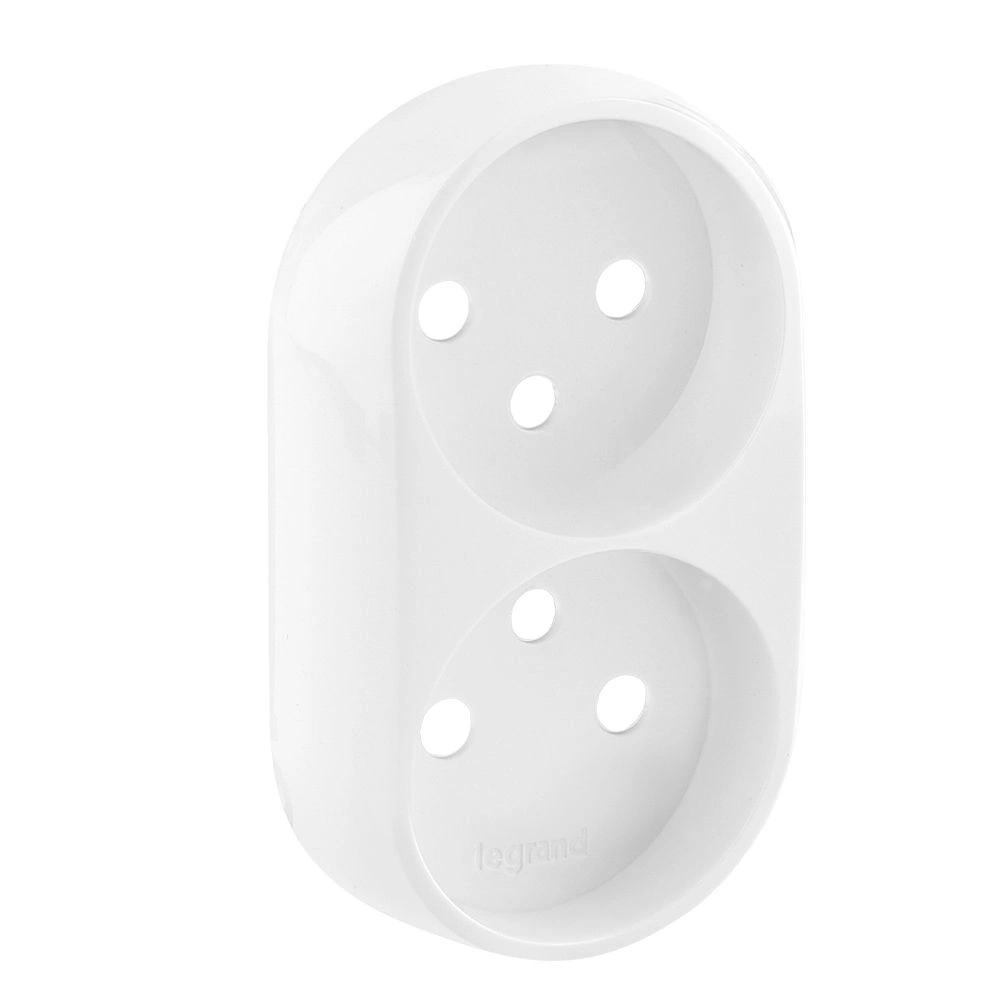 VALENA ALLURE - PLAKIETKA BIAŁA GNIAZDA PODWÓJNEGO 2X2P+Z, Legrand