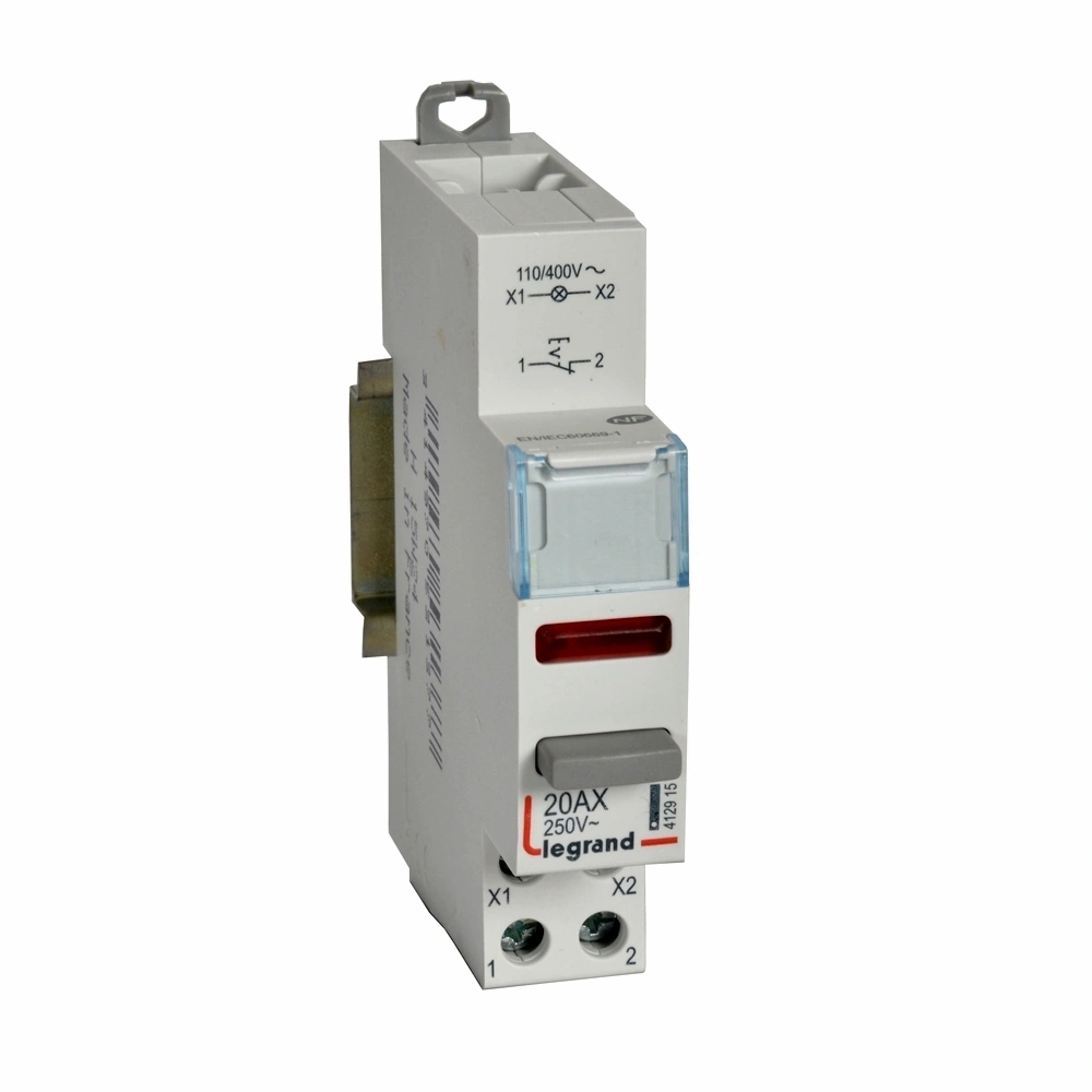 ŁĄCZNIK PRZYCISKOWY BISTABILNY 1NO Z LAMPKĄ CZERWONĄ LED 110/400V, Legrand