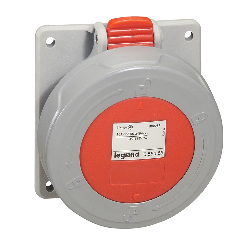Gniazdo tablicowe 5P 32A 400V czerowne IP67 P17 TEMPRA PRO