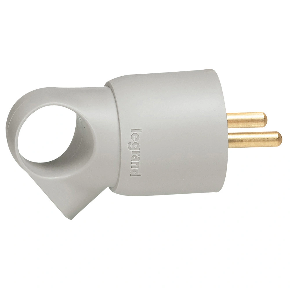 WTYCZKA 2P+Z - 16 A - PLASTIKOWA - SZARA- Z PIERŚCIENIEM, Legrand