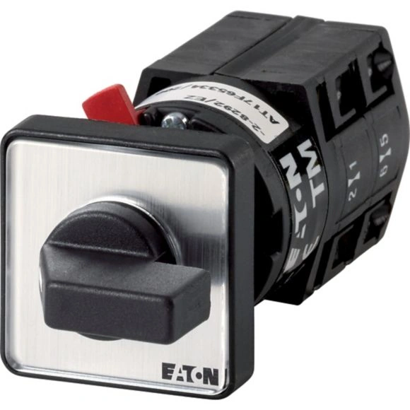 TM-2-8221/EZ Przełącznik zasilania, Styki: 4, 10 A, tabliczka: 1-2, 60 °, bez samopowrotu, montaż natablicowy 22,3 mm, pokrętło czarne bez możliwości blokady