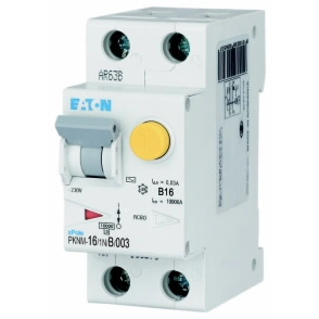 PKNM-16/1N/B/003-MW Wyłącznik kombinowany 10kA, In=16A, IΔN=0,03A, char. B, Typ AC, 1+N bieg. Seria PKNM