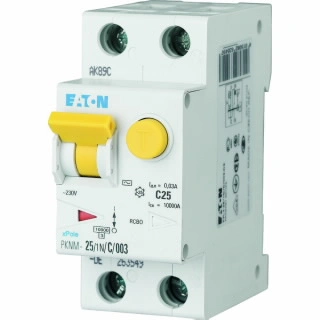 PKNM-25/1N/C/003-A-MW Wyłącznik kombinowany 10kA, In=25A, IΔN=0,03A, char. C, Typ A, 1+N bieg. Seria PKNM