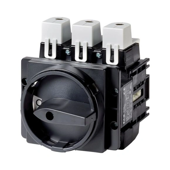 P5-125/EA/SVB-SW Rozłącznik główny, 3 bieg., 125 A, funkcja awaryjnego zatrzymania, blok. na kłódkę w pozycji Wył., montaż natablicowy, pokrętło czarne z blokadą na kłódkę