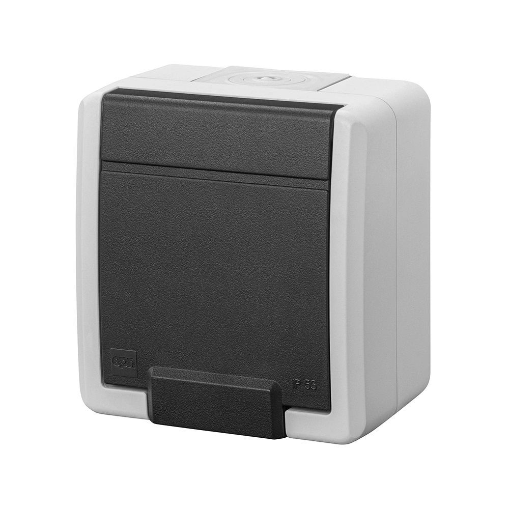 AQUANT 2K gniazdo natynkowe pojedyncze z uziemieniem 2P+Z IP55 - kolor szary 7035/7016
