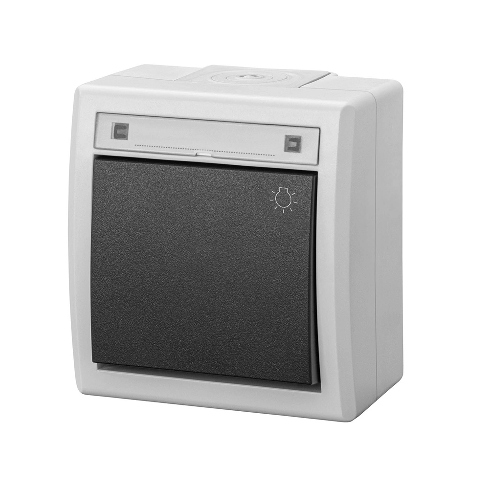 AQUANT 2K łącznik natynkowy zwierny światło IP55 - kolor szary 7035/7016