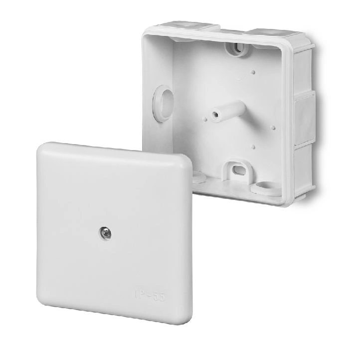 puszka N/T 86x86x39 5x2,5mm2 6 wył. pusta IP55 biała 1 śrubka [20szt]