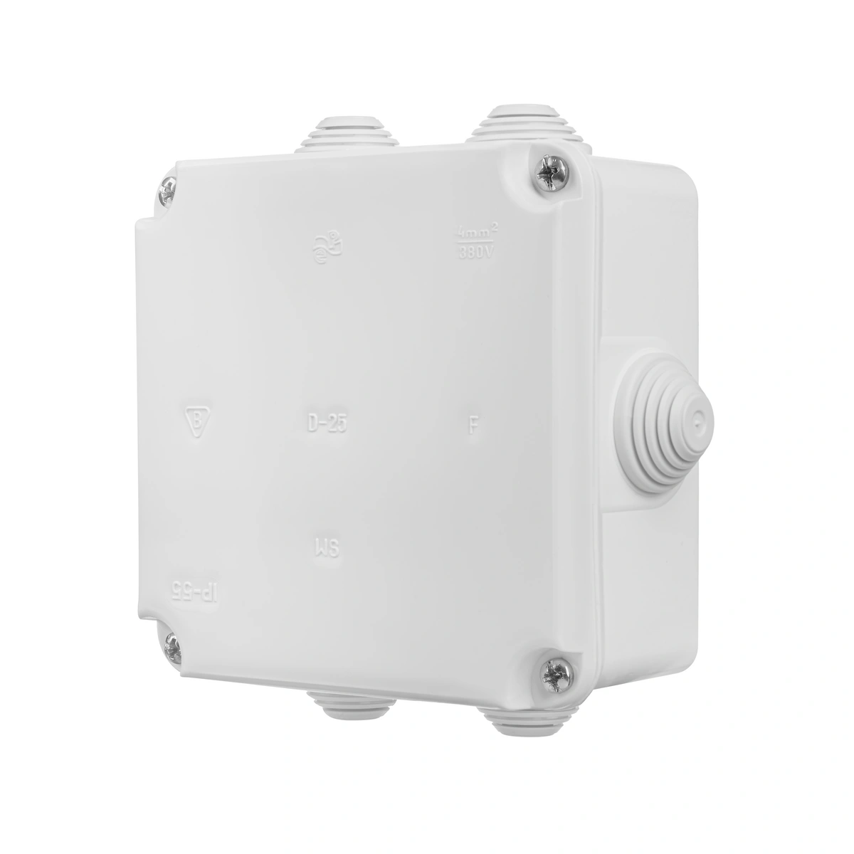 PK-2 puszka natynkowa 108x108x58 6 dławic IP55 - kolor biały