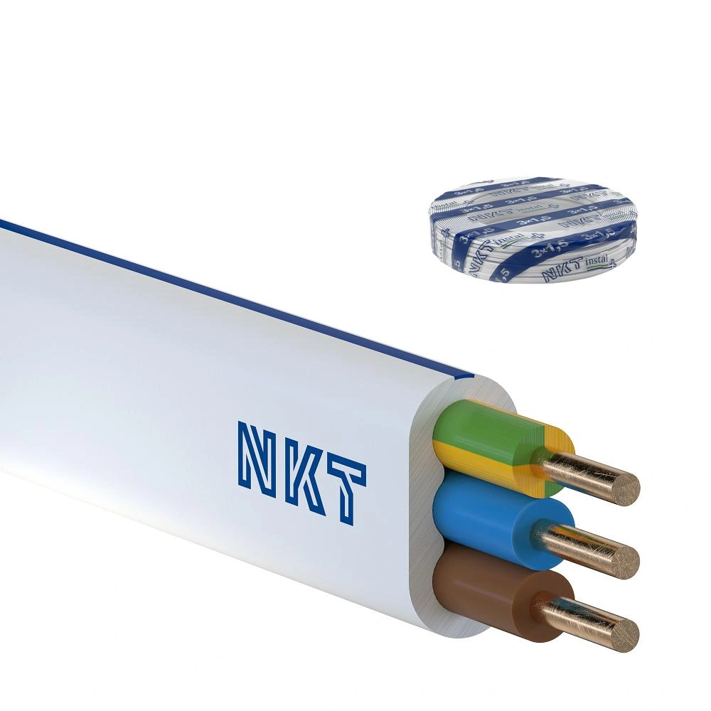 YDYp żo 750V 3x1,5mm przewód NKT [krążek 100mb]