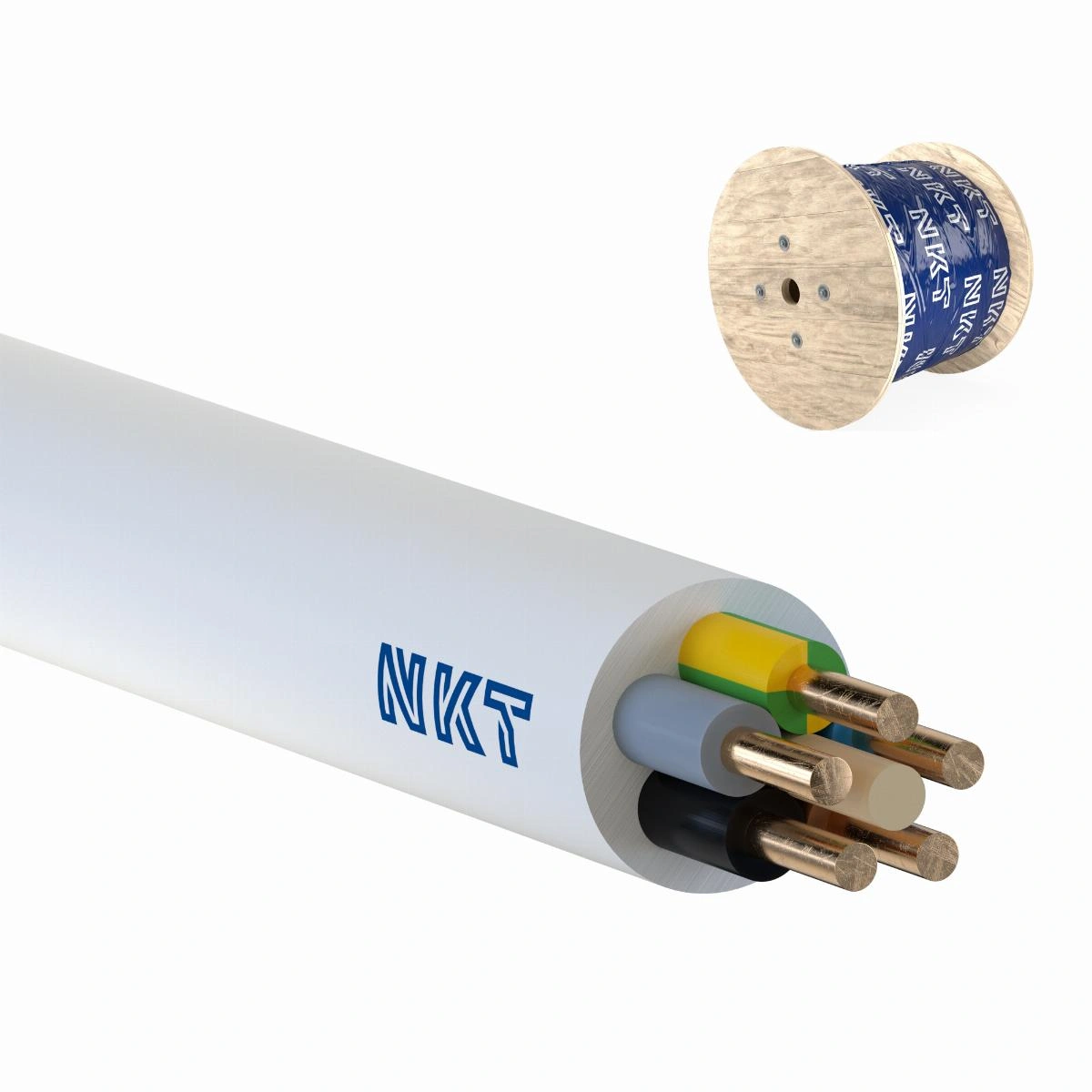 YDY żo 750V 5x2,5mm przewód NKT [bęben 1000mb]