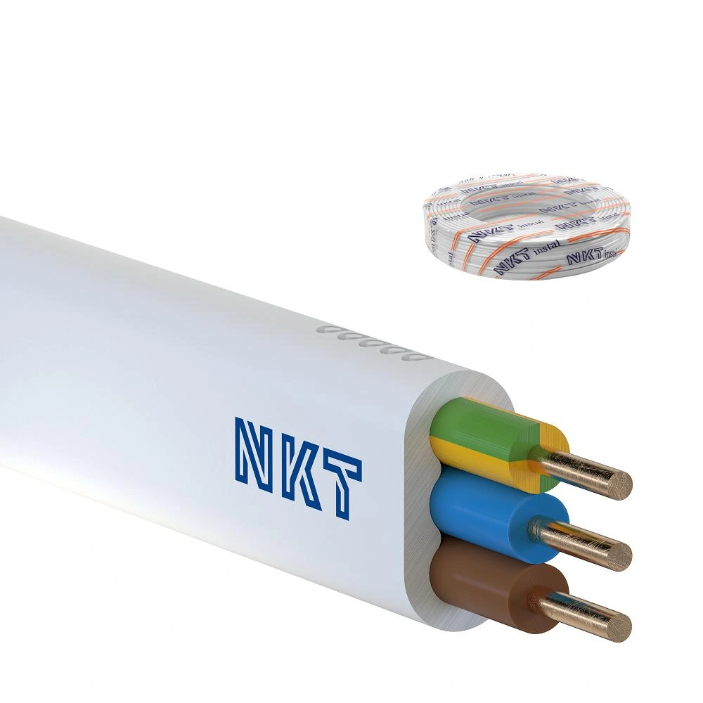 nkt instal YDYpżo 450/750 3x6 biały Kabel elektroenergetyczny, instalacyjny, wielożyłowy z izolacją PVC