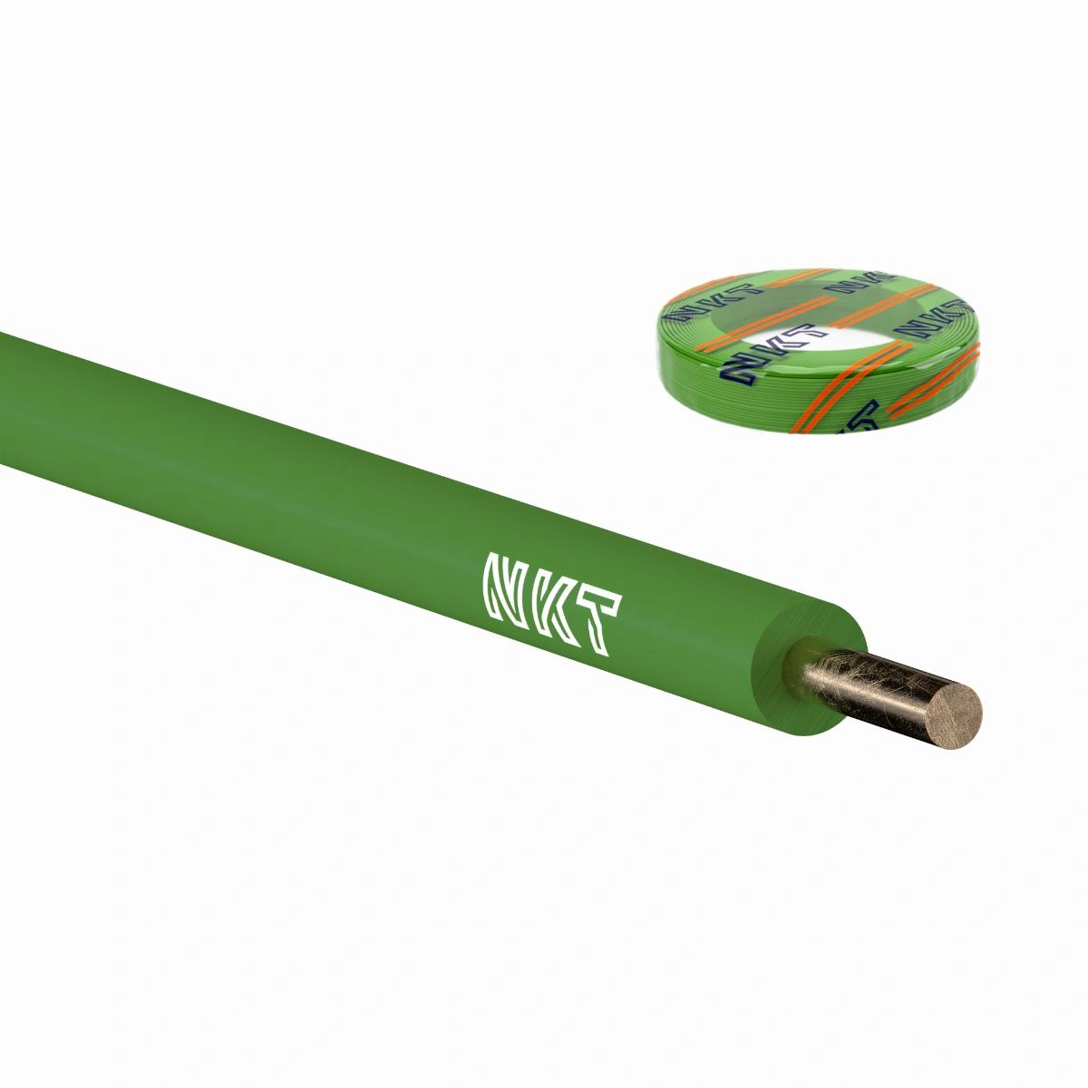 H05V-U 1x1 zielony Kabel elektroenergetyczny, instalacyjny, jednożyłowy, z żyłą jednodrutową z izolacją PVC