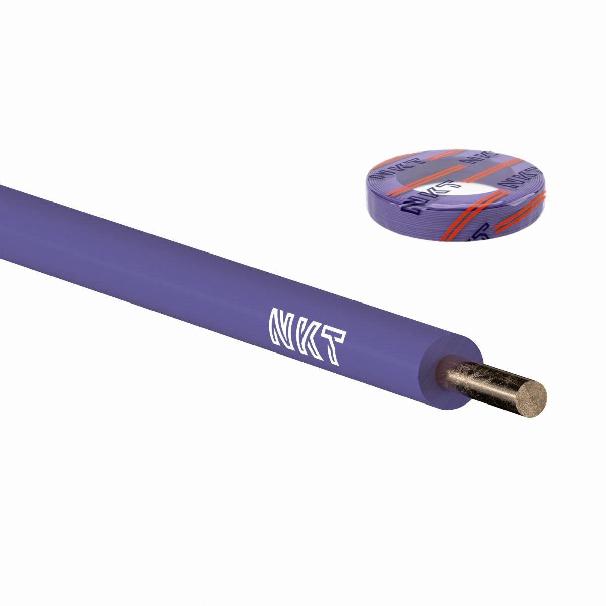 H07V-U 1x1,5 fioletowy Kabel elektroenergetyczny, instalacyjny, jednożyłowy, z żyłą jednodrutową z izolacją PVC
