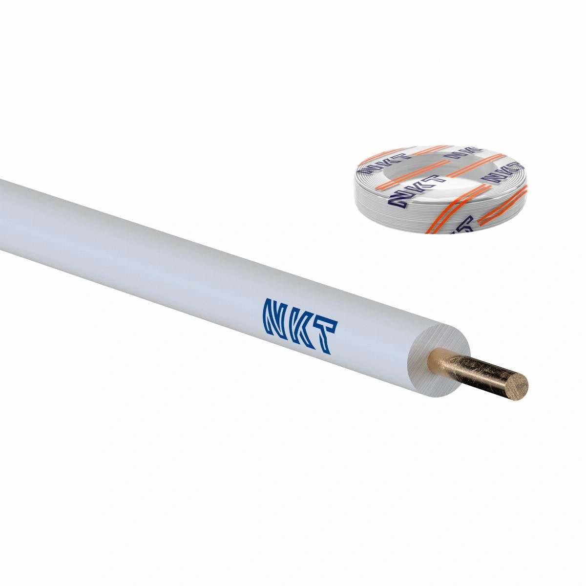 H07V-U 1x1,5 biały Kabel elektroenergetyczny, instalacyjny, jednożyłowy, z żyłą jednodrutową z izolacją PVC