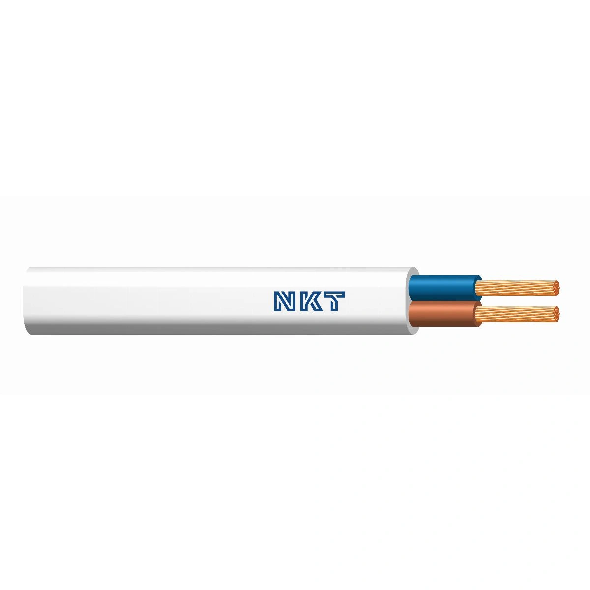 H03VVH2-F 2x0,75 white Kabel elektroenergetyczny wielożyłowy giętki o izolacji i powłoce PVC płaski