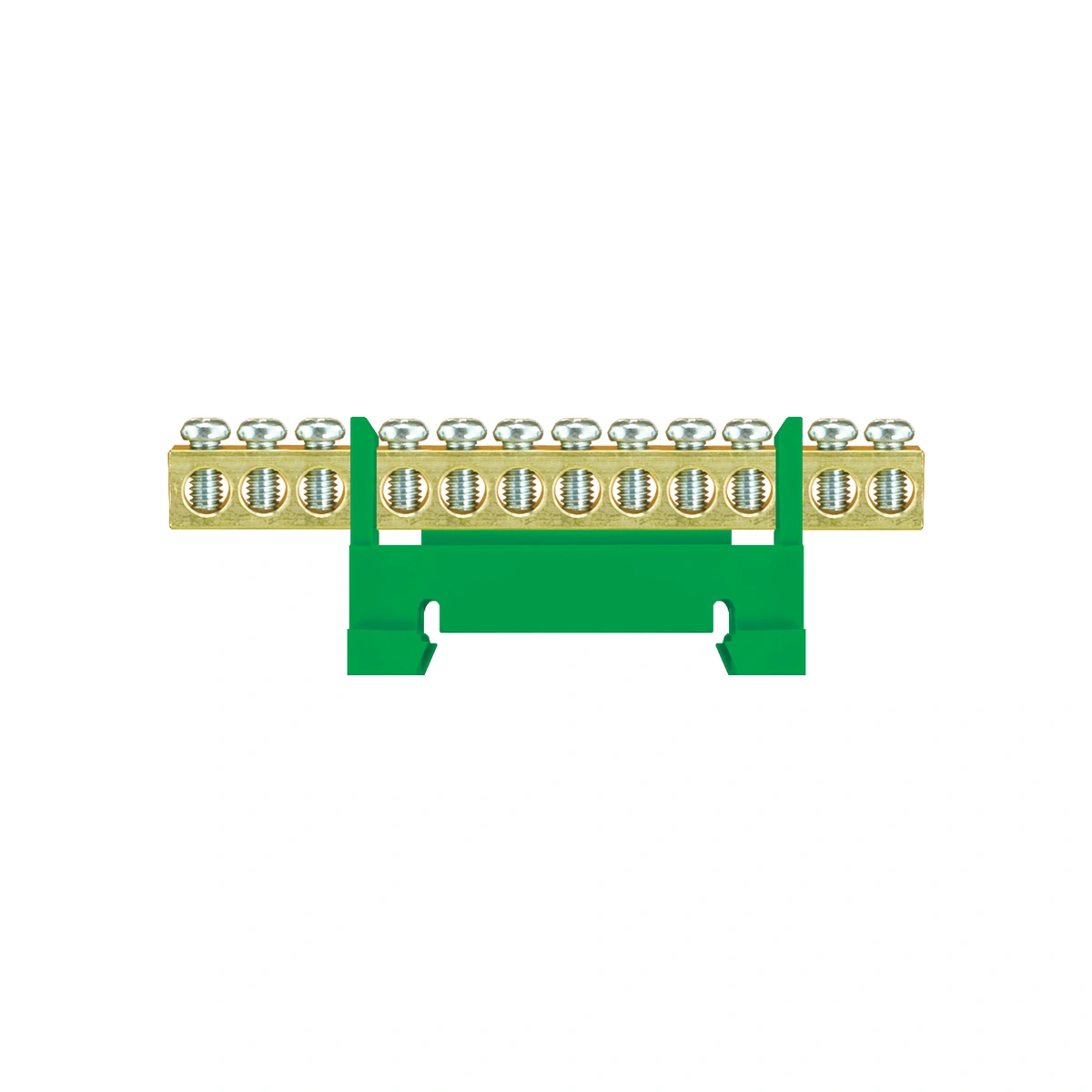 Listwa zaciskowa ochronna LZ 12/Z, niska podstawa, 12x16mm2, 32A, 400V, zielona, IP20