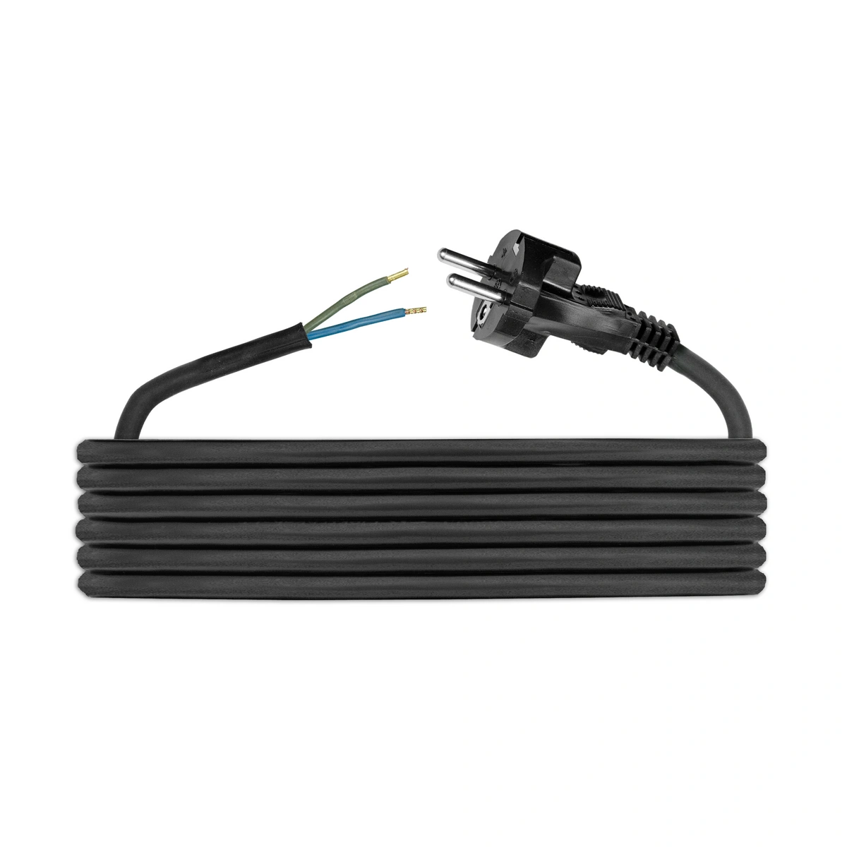 Przewód przyłączeniowy gumowy H05RR-F 2x1mm2,5 - 1,5m, wtyczka zalewana prosta uni-SCHUKO, czarny