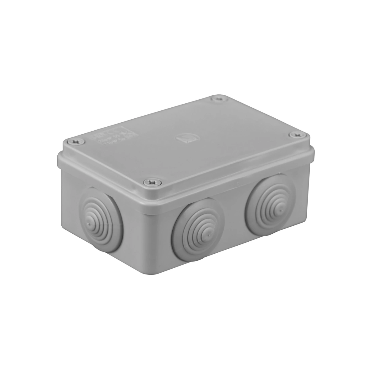 puszka hermetyczna S-BOX 120x80x50, 6 dławików, szara, IP65