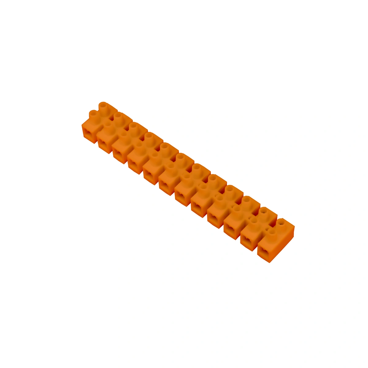Listwa zaciskowa gwintowa 12-torowa, 12x10mm2, 57A, 500V, pomarańczowa