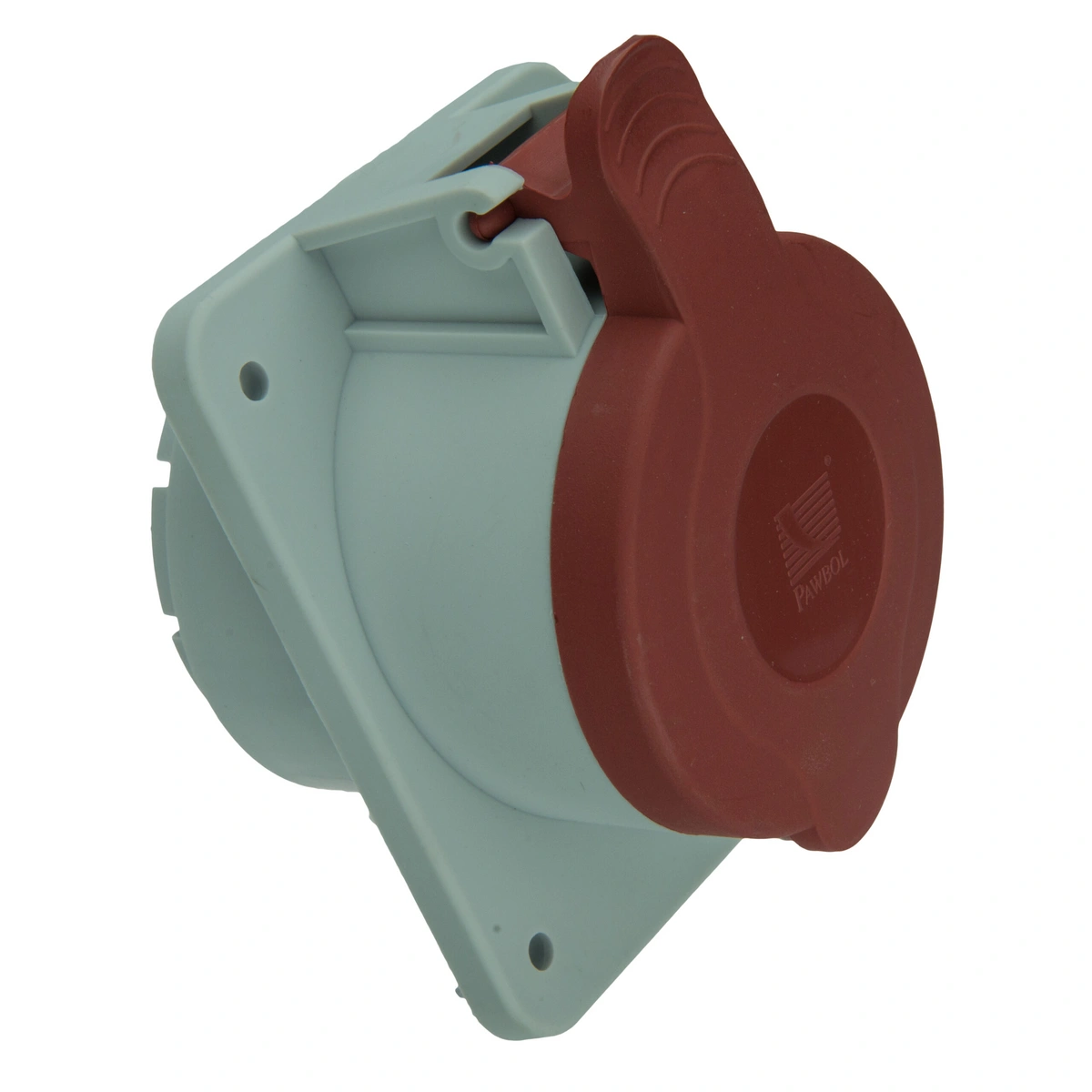 gniazdo tablicowe skośne, 32A/4P, 400V, czerwone, IP44