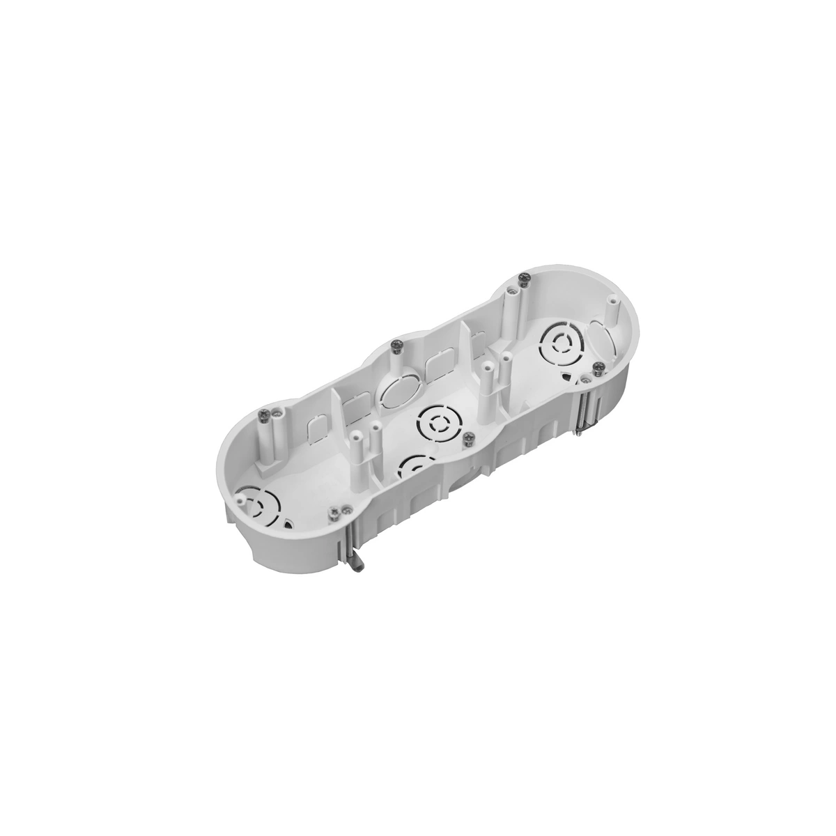 puszka do płyt gipsowych PK60, płytka 46mm, fi68, z wkrętami, potrójna, biała, IP30
