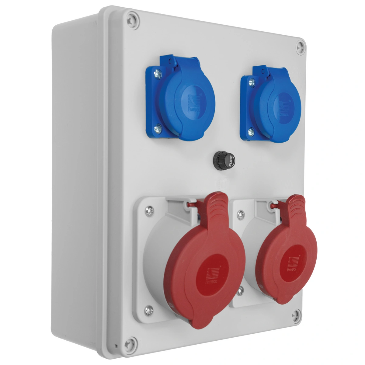 Rozdzielnica R-BOX 240: 1x32A/5P, 1x16A/5P, 2x250V, 400V, IP44, 1x termik