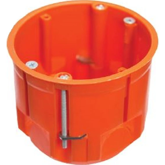 puszka do płyt gipsowych PK60 LUX, głęboka 60mm, fi68, z wkrętami, pomarańczowa, IP30