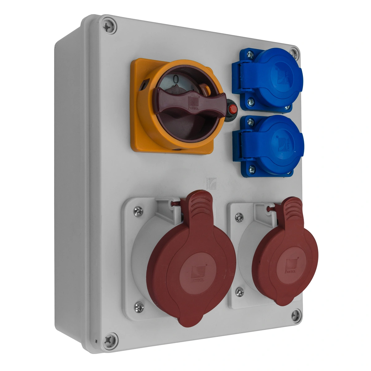 Rozdzielnica R-BOX 240: 1x32A/5P, 1x16A/5P, 2x250V, 1x0/1 40A, 400V, IP44, 1x termik