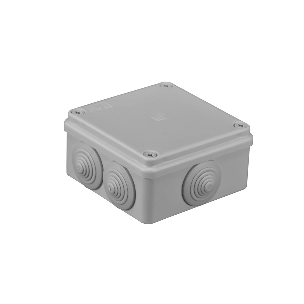 puszka hermetyczna S-BOX 100x100x50, 6 dławików, szara, IP65