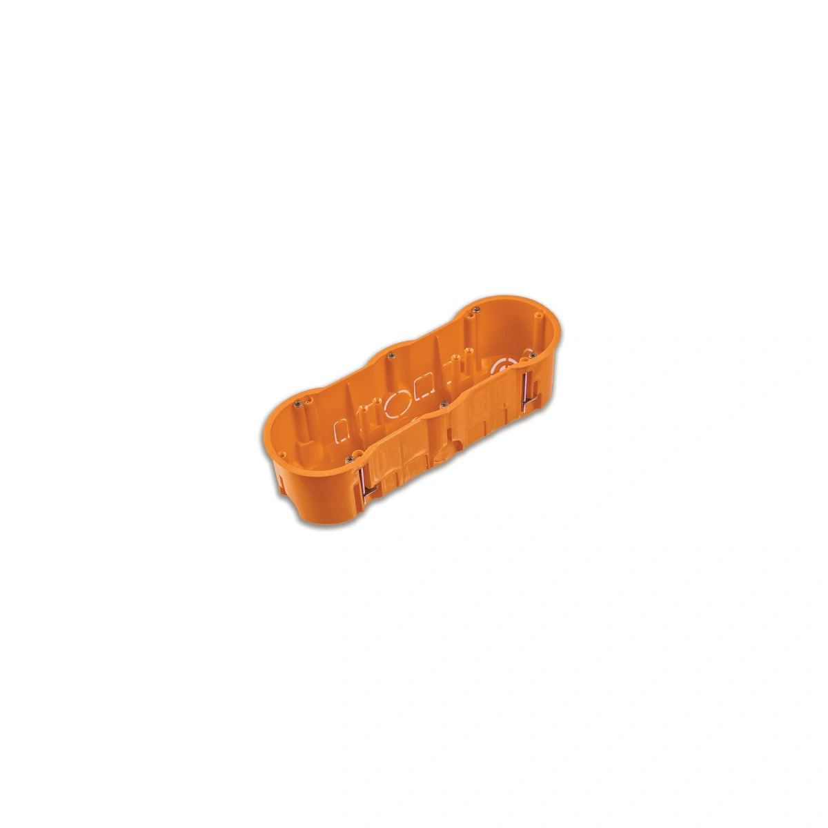 puszka do płyt gipsowych PK60, głęboka 60mm, fi68, z wkrętami, potrójna, pomarańczowa, IP30