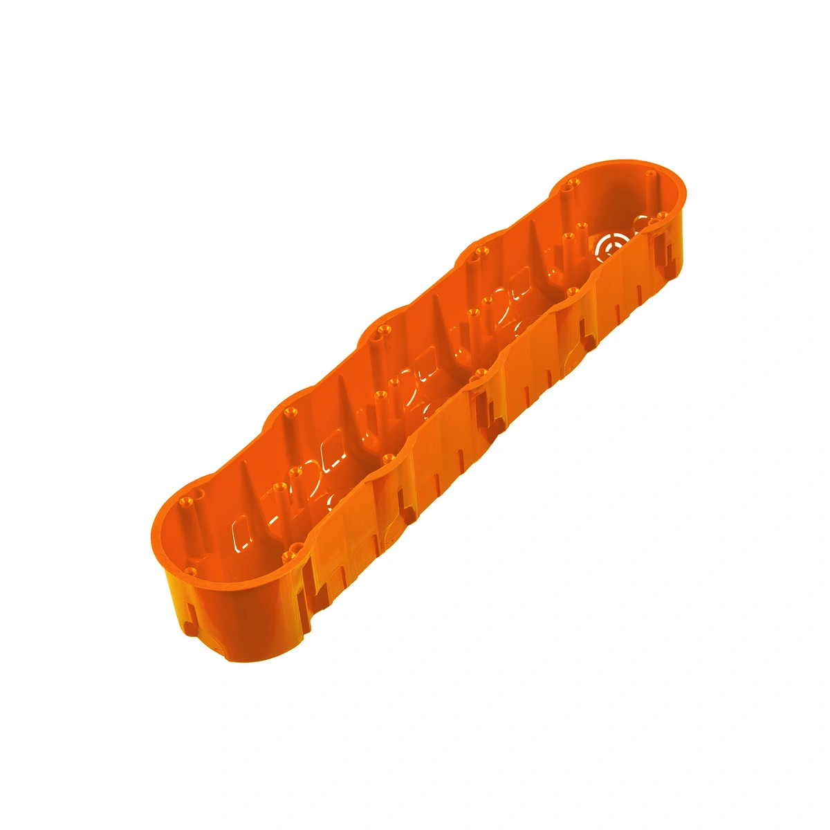 puszka do płyt gipsowych PK60, głęboka 60mm, fi68, z wkrętami, pięciokrotna, pomarańczowa, IP30
