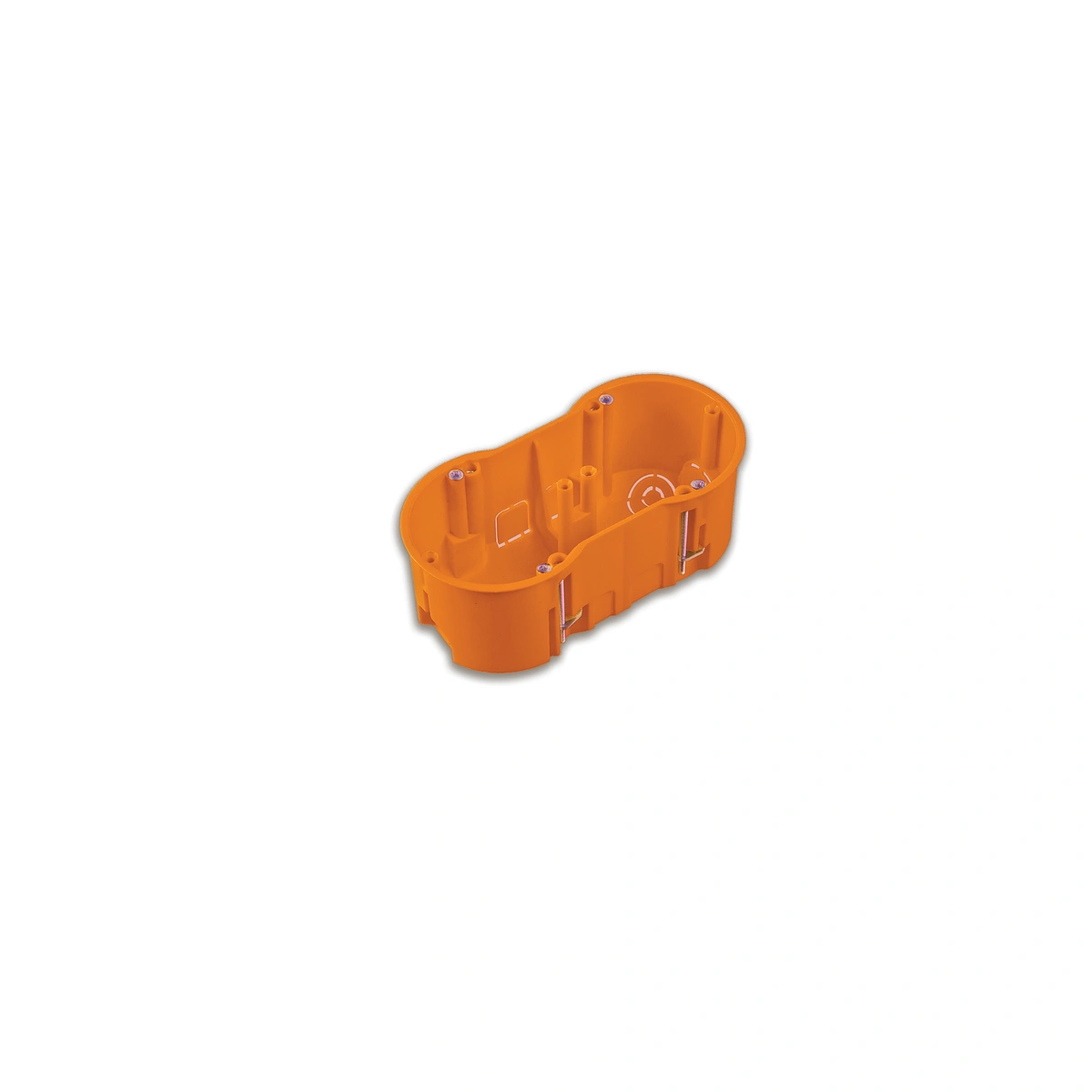 puszka do płyt gipsowych PK60, głęboka 60mm, fi68, z wkrętami, podwójna, pomarańczowa, IP30