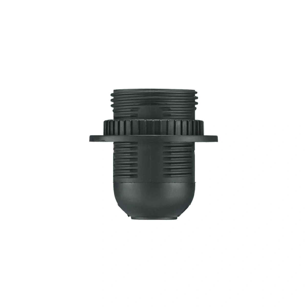 Oprawka termoplastyczna E27 z kołnierzem, 4A, 250V, czarna