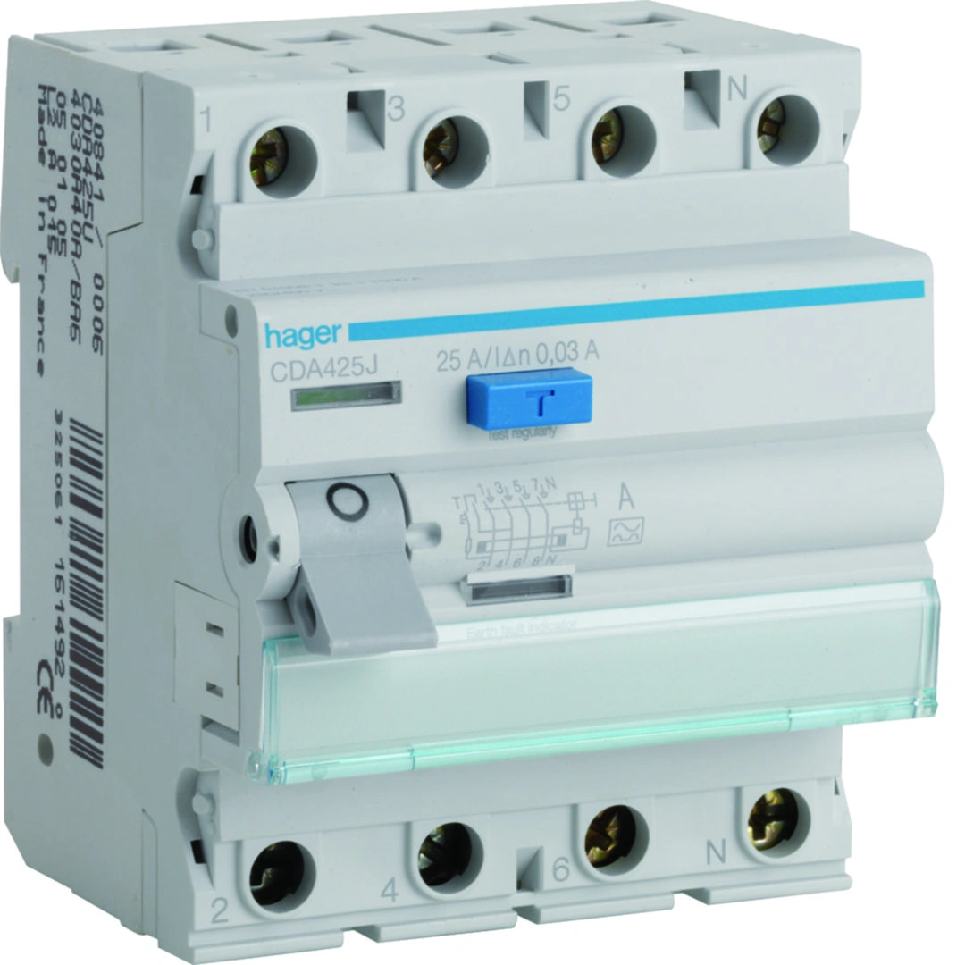 RCCB wyłącznik różnicowoprądowy 3P+N 25A 30mA 6kA Typ A [1]