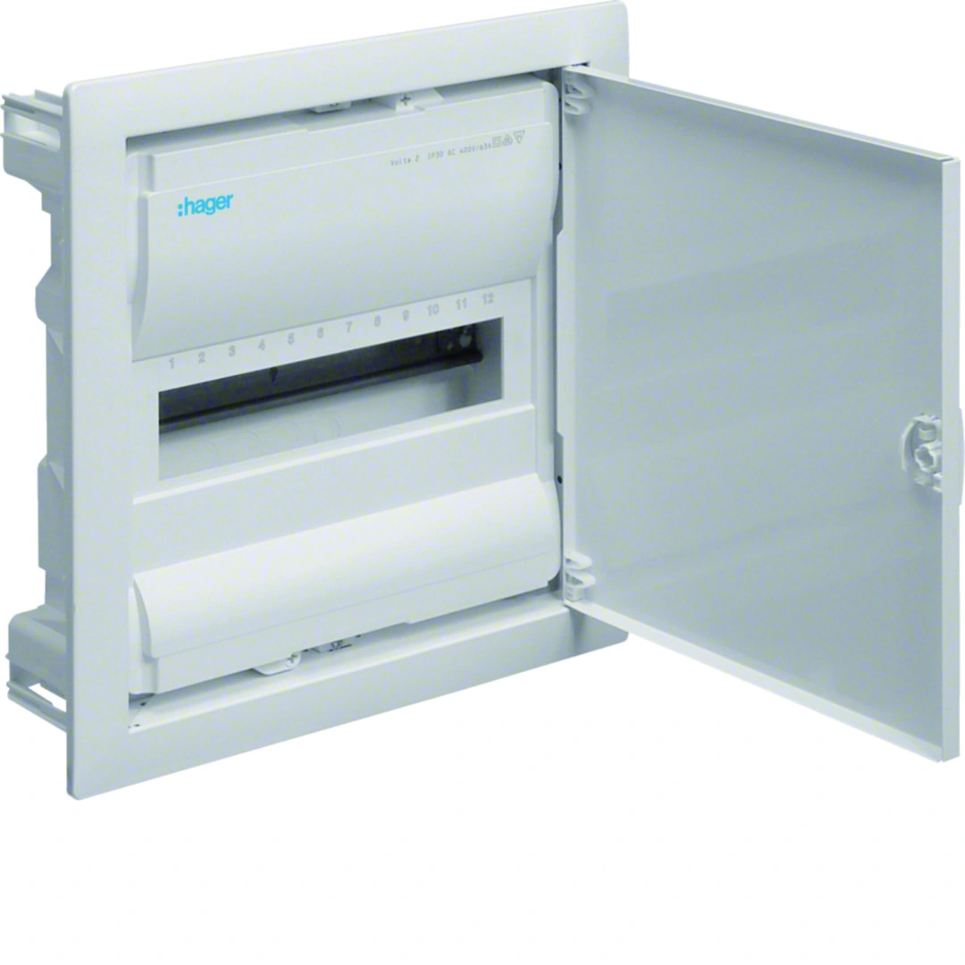 volta Rozdzielnica podtynkowa 1R/12M (1x12) II kl IP30 dzwi metalowe z zaciskami PE/N [1]