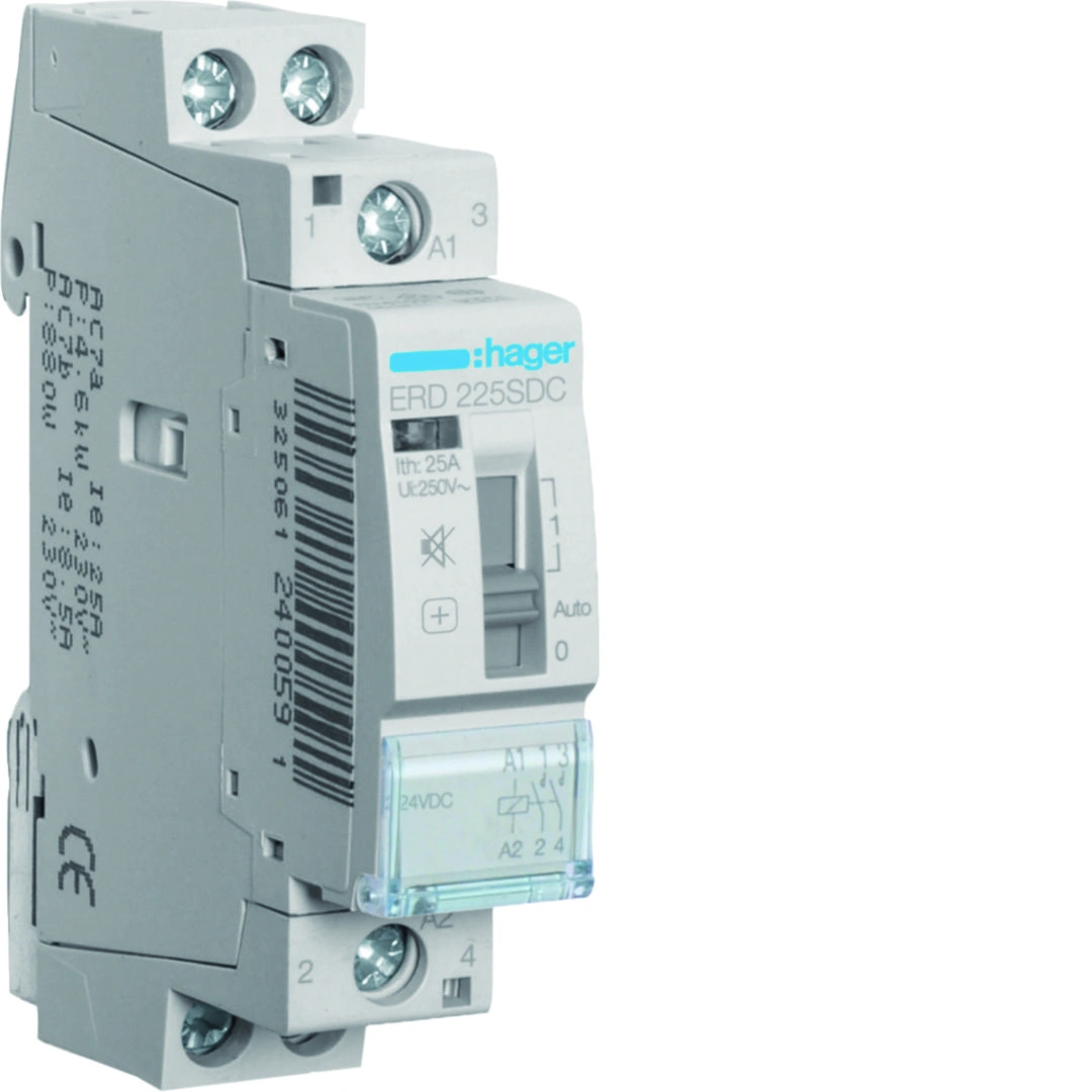 Stycznik cichy z możliwością sterowania ręcznego 24V DC 2NO 25A AC-7a/b [1]