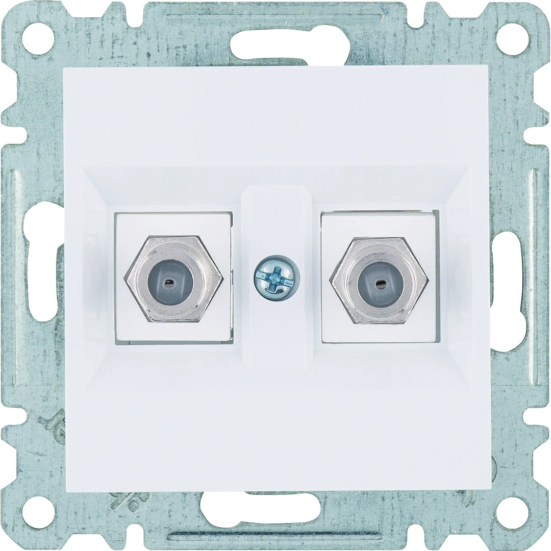 lumina Gniazdo satelitarne podwójne typu "F", biały [12]