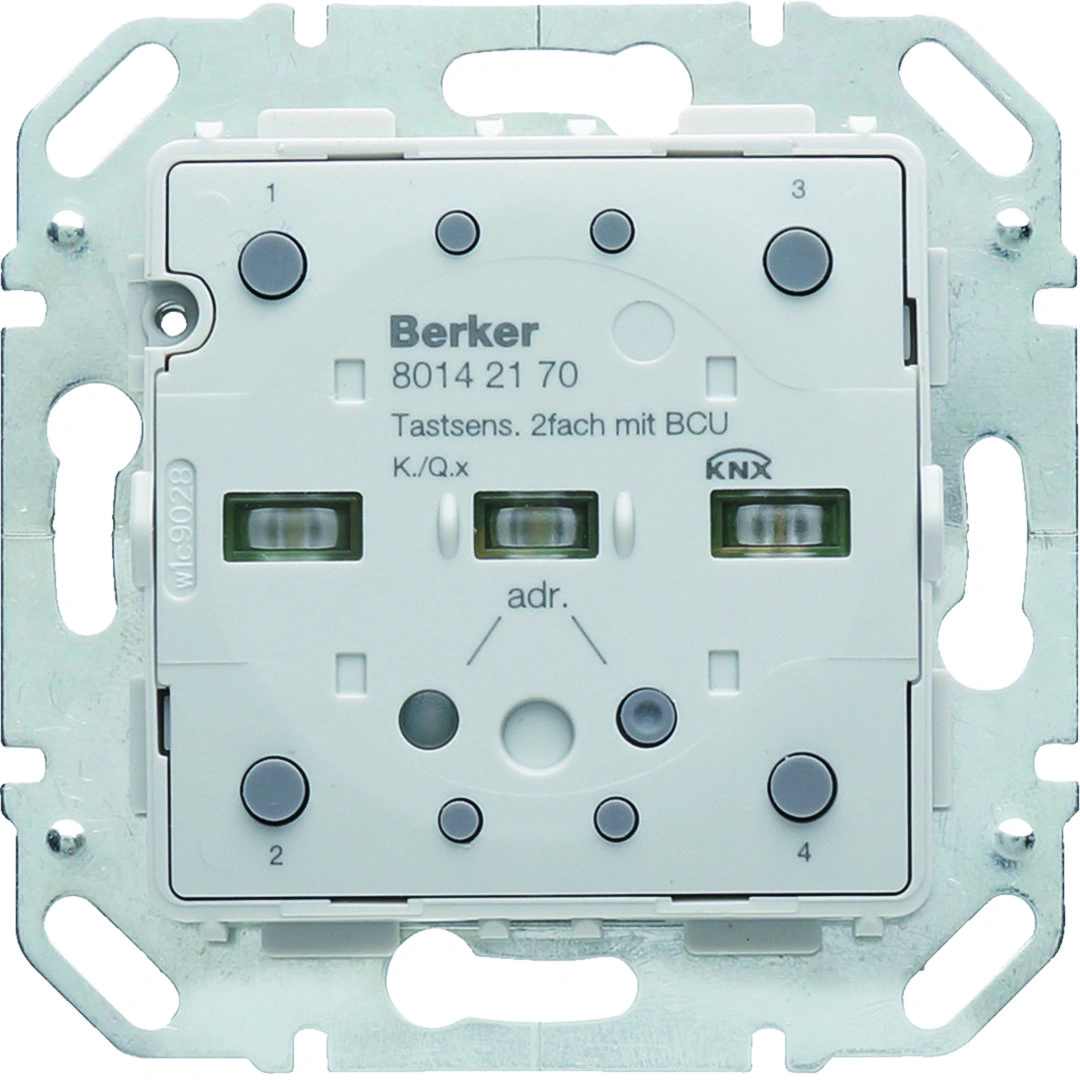 KNX e/s Q. x/Kx Moduł przycisku 2-krotny z portem magistralnym, diodami LED RGB i czujnikiem temperatury [1]