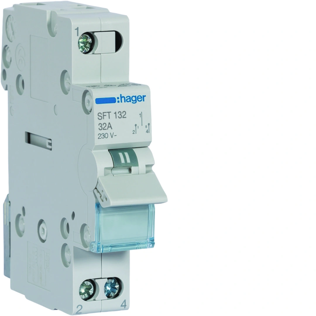 Modułowy przełącznik instalacyjny I-0-II punkt wspólny od góry 1P 32A 230VAC [1]