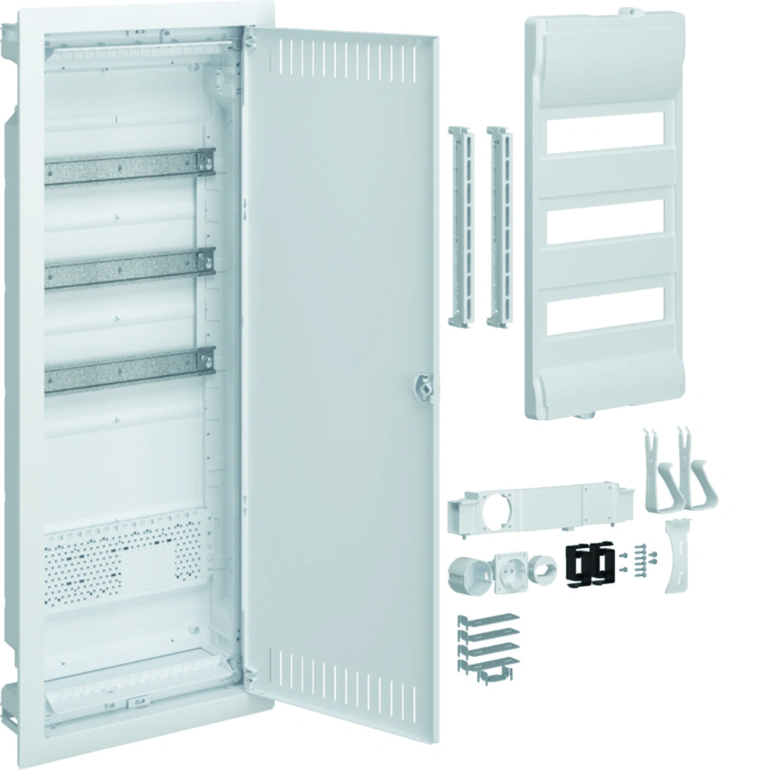 volta.hybrid Rozdzielnica hybrydowa podtynkowa multimedialna 3R/36M (3x12) 1xpłyta montażowa, 1xGNIAZDO 230V [1]