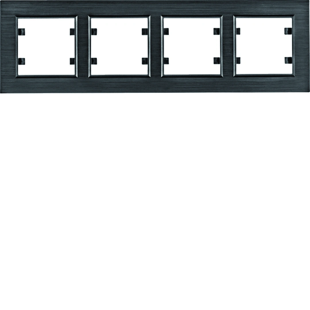 lumina passion ramka 4-krotna pozioma, aluminium czarne [1]