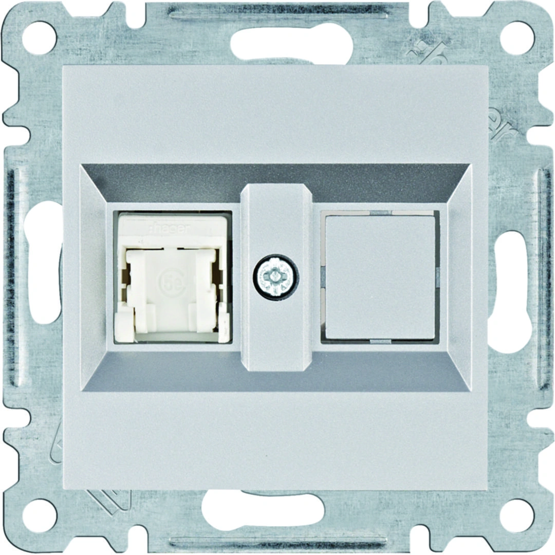 lumina gniazdo komputerowe pojedyncze RJ45 kat.5e UTP, srebrny [12]