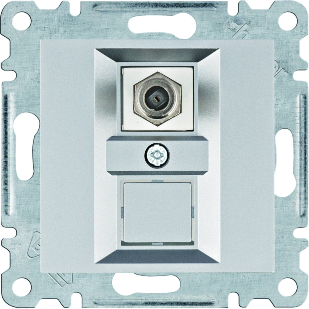 lumina gniazdo satelitarne pojedyńcze typu "F", srebrny [12]