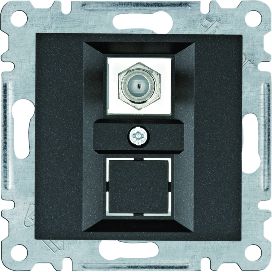 lumina Gniazdo satelitarne pojedyńcze typu "F", czarny [12]