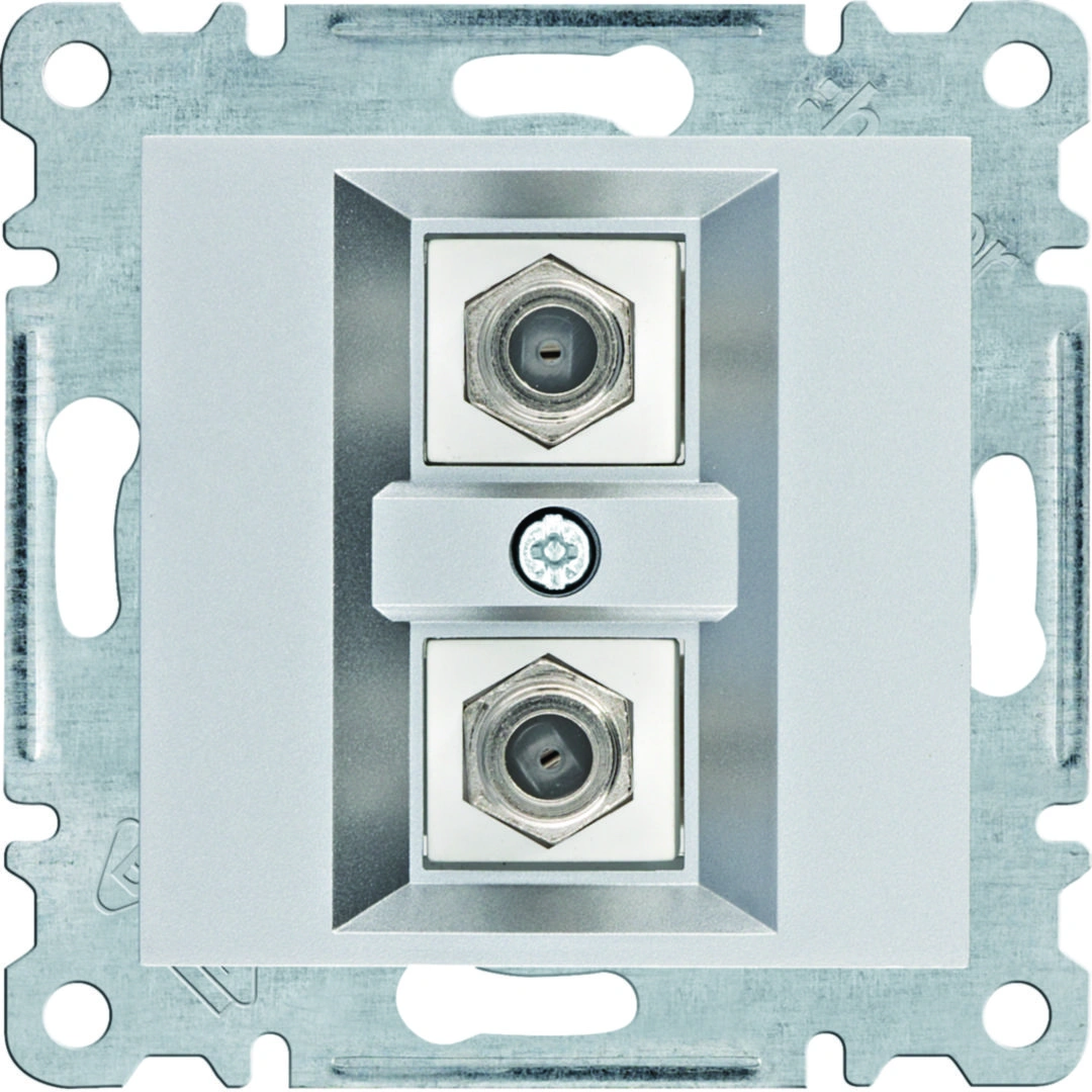 lumina gniazdo satelitarne podwójne typu "F", srebrny [12]